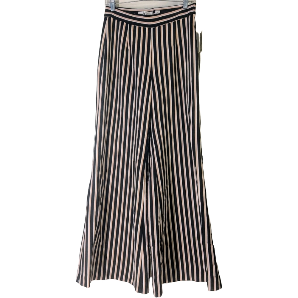 NWT Lena Gabrielle Pants White, Pink, Black Stripped Size 6